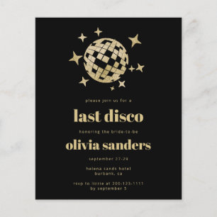 Budget Last Disco Bachelorette Party Invitation