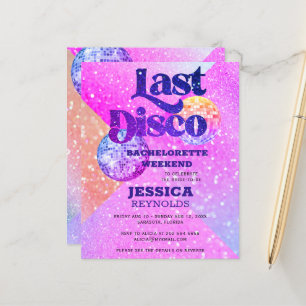 Budget Last Disco bachelorette weekend invitation