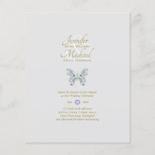 BUDGET Lavender Butterfly Wedding Invitation