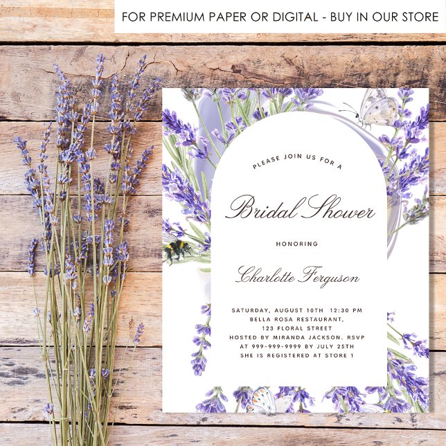 Budget lavender floral bridal shower invitation (Creator Uploaded)