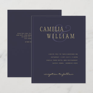 BUDGET Lavender Purple Gold Wedding Invite