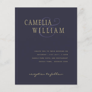 BUDGET Lavender Purple Gold Wedding Invite Flyer