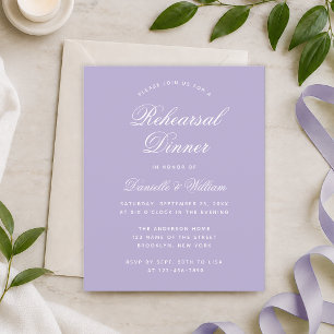 Budget Lavender Purple Rehearsal Dinner Invitation