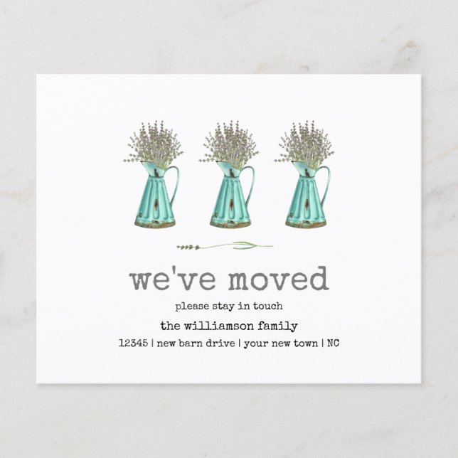 Budget Lavender We've Moved Moving Announcement  (Front)