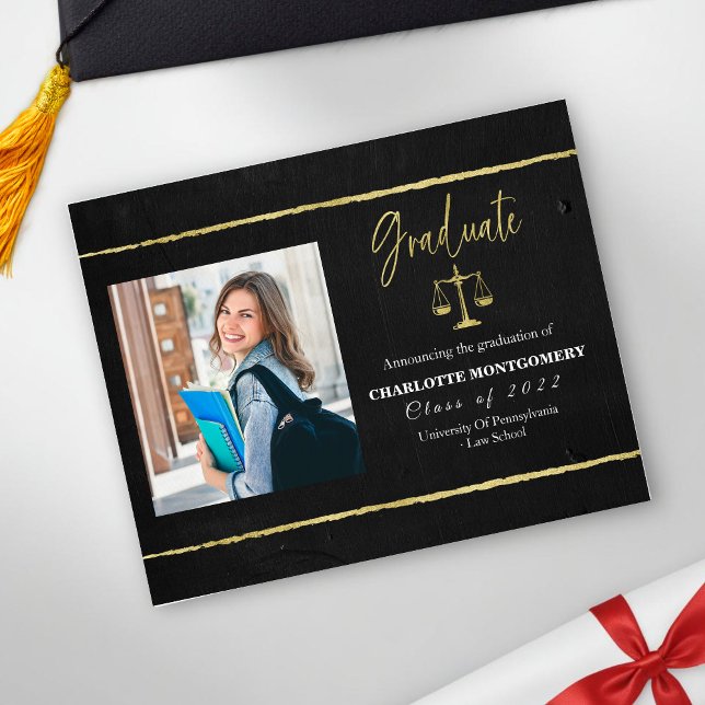 Budget Law School Photo Graduation Announcement (Creator Uploaded)