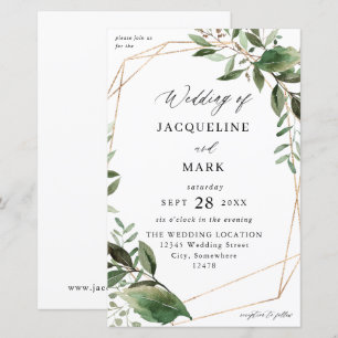 Budget Leaves & Eucalyptus Gold Wedding MEDIUM