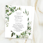 Budget Leaves& Eucalyptus Rustic Wedding Ceremony<br><div class="desc">** SATIN PAPER IS PAPER THIN. UPGRADE THE PAPER FOR A THICKER PAPER. HAS AN OPTION FOR ENVELOPES. *** Save money on formal invitations with this smaller invitation that has an option for envelopes. Get your guests ready for the amazing rehearsal dinner with your Leaves & Eucalyptus Rustic Wedding Ceremony...</div>