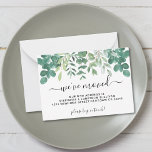 Budget Leaves We've Moved Announcement Card<br><div class="desc">Please note that this card is small 3.5" x 2.5" and not suitable for mailing. If you would like to mail them please change the size to 3.5 x 5 or larger. This modern We've Moved Announcement Mini Card is decorated with watercolor foliage in shades of green. Customise this card...</div>
