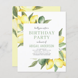 Budget Lemon Any Age Birthday Party Invitation