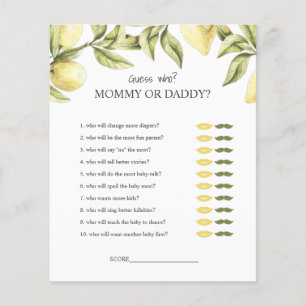 BUDGET Lemon baby shower game  guess who
