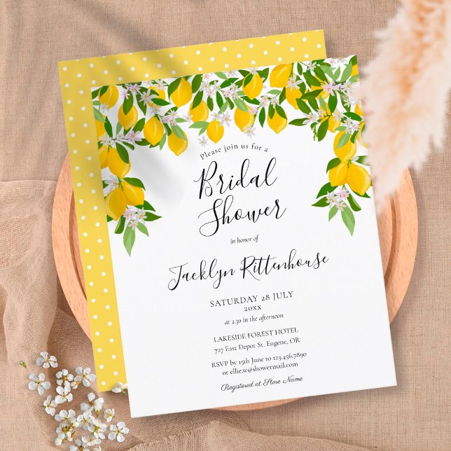 Budget Lemon Blossom Bridal Shower Invitation (Creator Uploaded)