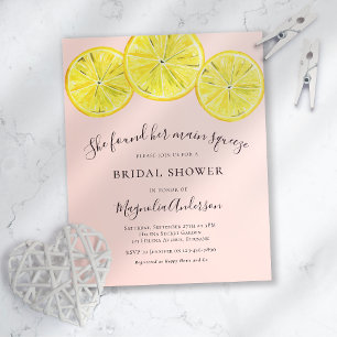 Budget Lemon Citrus Bridal Shower Invitation