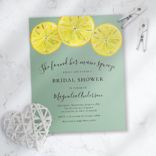 Budget Lemon Citrus Bridal Shower Invitation
