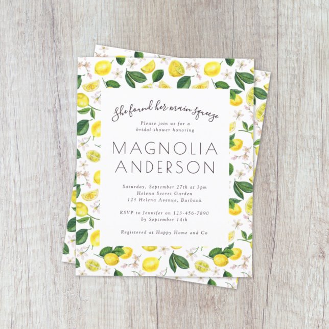 BUDGET Lemon Citrus Bridal Shower Invitation (Creator Uploaded)