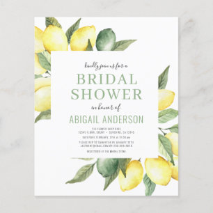 Budget Lemon Floral Bridal Shower Invitation Flyer