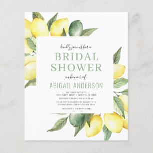 Budget Lemon Floral Bridal Shower Postcard