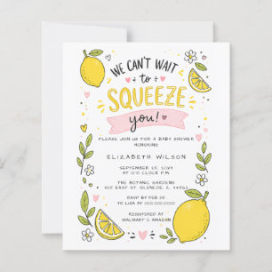 Budget Lemon Girl Baby Shower Invitation