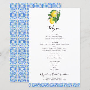 BUDGET Lemon Mediterranean Bridal Luncheon Menu