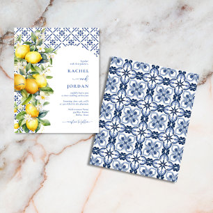Budget Lemon Mediterranean Wedding Invitations