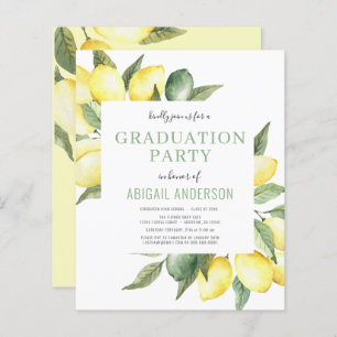 Budget Lemon Modern Grad Party 2023 Invitation