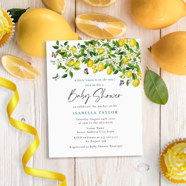 Budget Lemon Summer Baby Shower Invitation (Creator Uploaded)