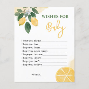 Budget Lemon Wishes for Baby Shower Game