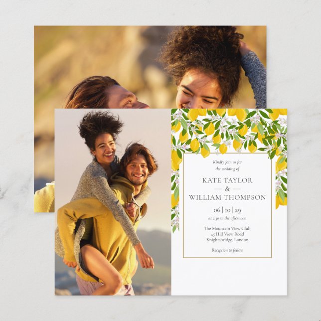 Budget Lemons Blossom Greenery Photos Wedding (Front/Back)