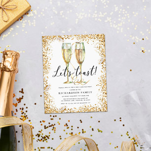 Budget Let’s Toast New Year Party Invitation Flyer
