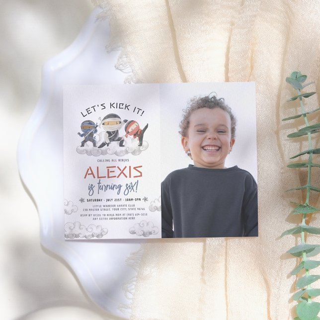 Budget Let's Kick It Ninja Karate Photo Birthday (Creator Uploaded)