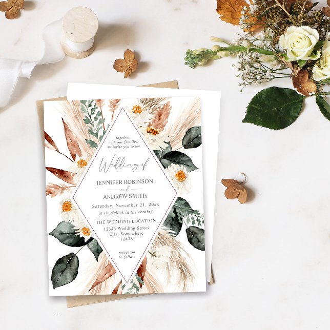 Budget LG Text Boho Copper Pampas Grass 3 Wedding (Creator Uploaded)