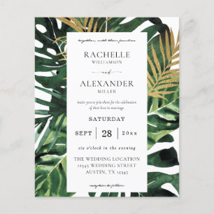 Budget LG Tropical Palm Leaf Gold 1B Wedding Flyer