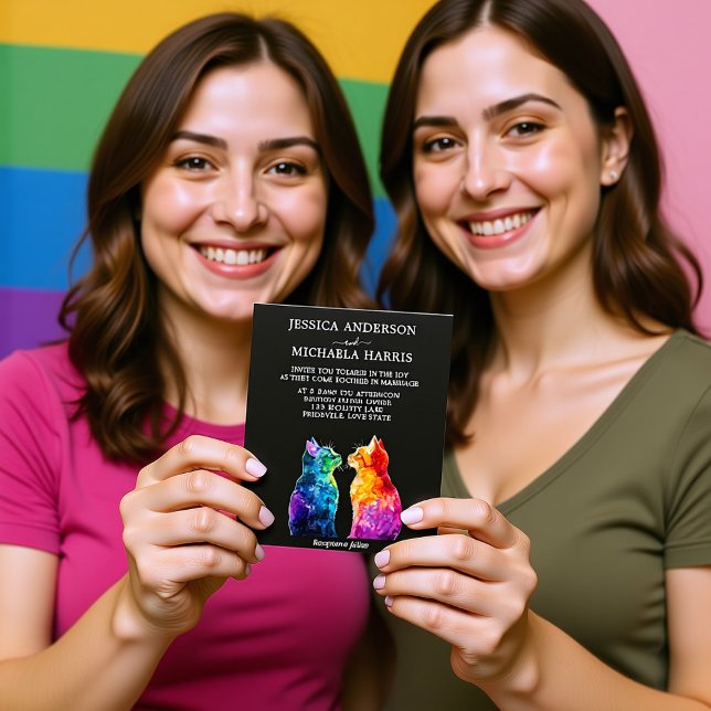 Budget🌈 LGBTQ Purrfectly Yours Invitation (Budget🌈 LGBTQ Purrfectly Yours Invitation)