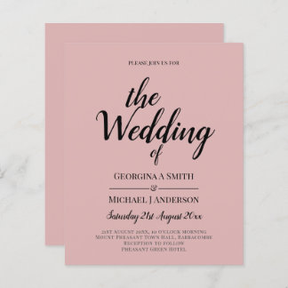 BUDGET Light Dusty Rose Pink Monochrome Wedding