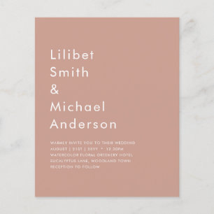 BUDGET Light Terracotta Monochrome WEDDING Flyer