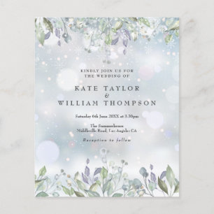 Budget Lilac Floral Winter Wedding Invitation