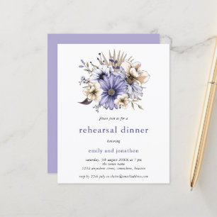 Budget Lilac Florals Rehearsal Dinner Invitation