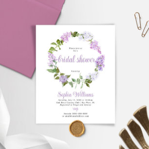 Budget Lilac Flowers Bridal Shower Invitation