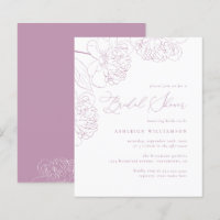 Budget Lilac Hand-drawn Peonies Bridal Shower