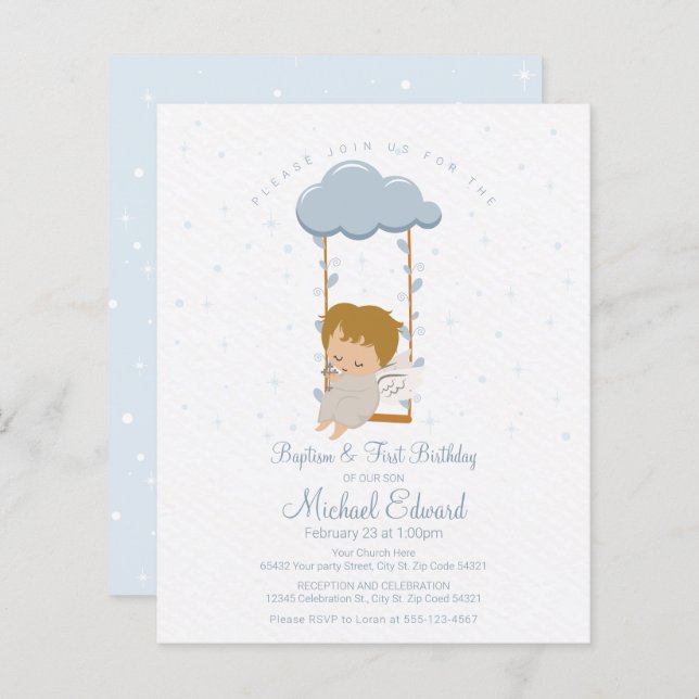 Budget Little Angel, First Birthday and Baptism (Front/Back)