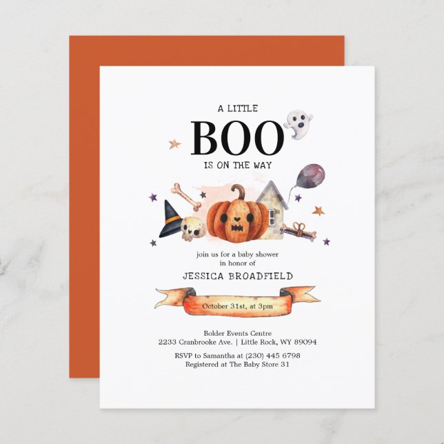 Budget Little Boo Halloween Boy Baby Shower (Front/Back)