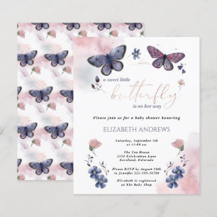 Budget Little Butterfly Baby Shower Invite