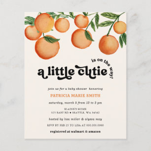 Budget Little Cutie Orange Baby Shower Invitation