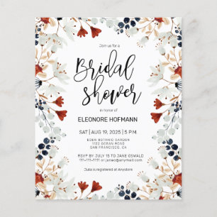 Budget Little Flowers Bridal Shower Invitation