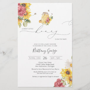 Budget Little Honey Bee Baby Shower Invitation