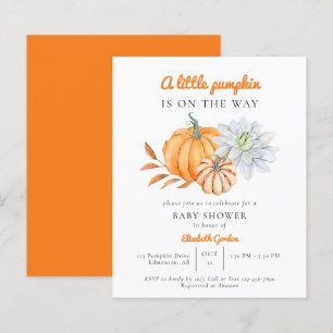 Budget Little Pumpkin Baby Shower Elegant Simple
