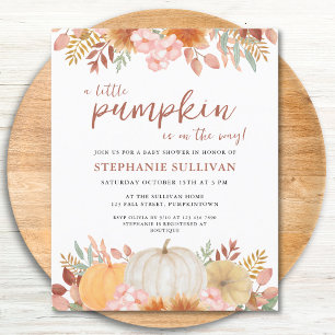 Budget Little Pumpkin Baby Shower Invitation