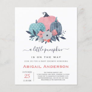 Budget Little Pumpkin Baby Shower Invitation Flyer