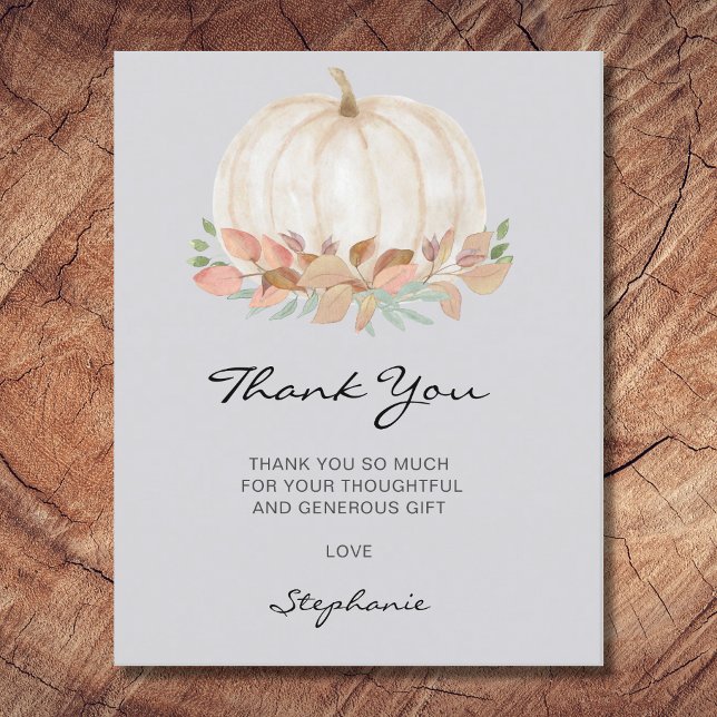 Budget Little Pumpkin Baby Shower Thank You Card (Creator Uploaded)