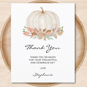 Budget Little Pumpkin Baby Shower Thank You Card