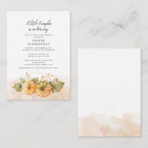 Budget Little Pumpkin Botanical Fall Baby Shower Card